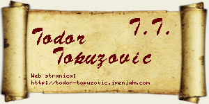 Todor Topuzović vizit kartica